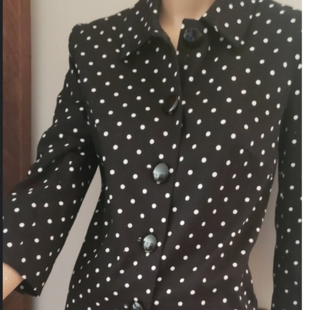 JESSICA Women's Long Polka Dot Coat